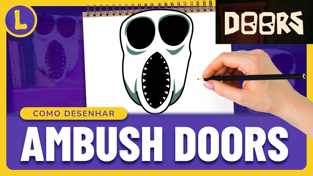 Como DESENHAR o AMBUSH do DOORS (ROBLOX)