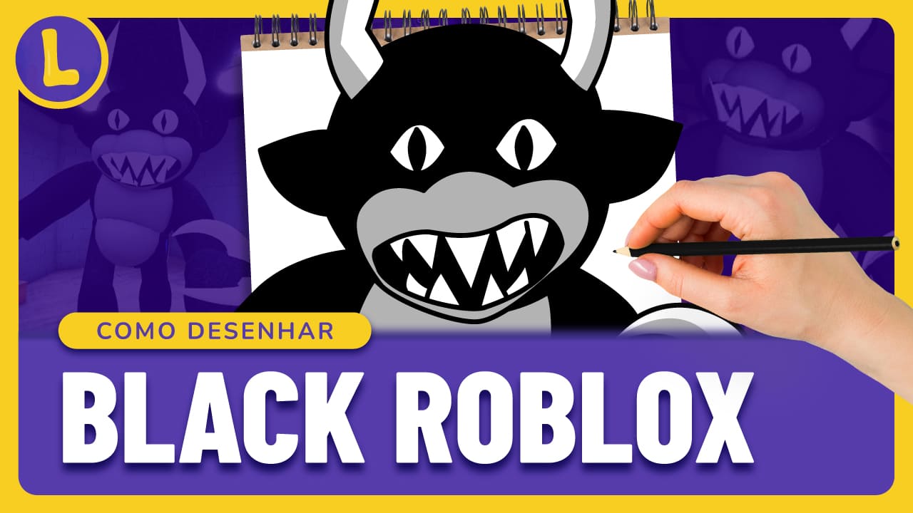 Como DESENHAR o BLACK do RAINBOW FRIENDS (ROBLOX)