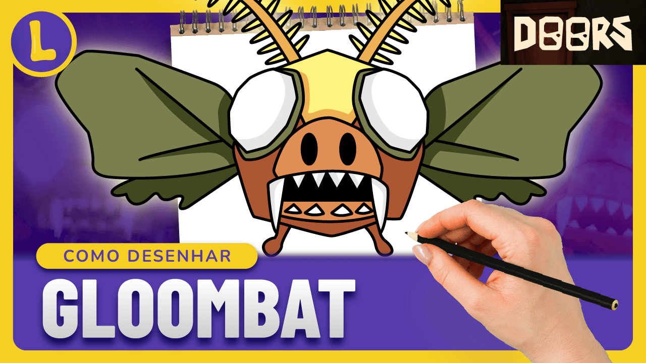 Como DESENHAR o GLOOMBAT do DOORS ROBLOX (PASSO A PASSO)