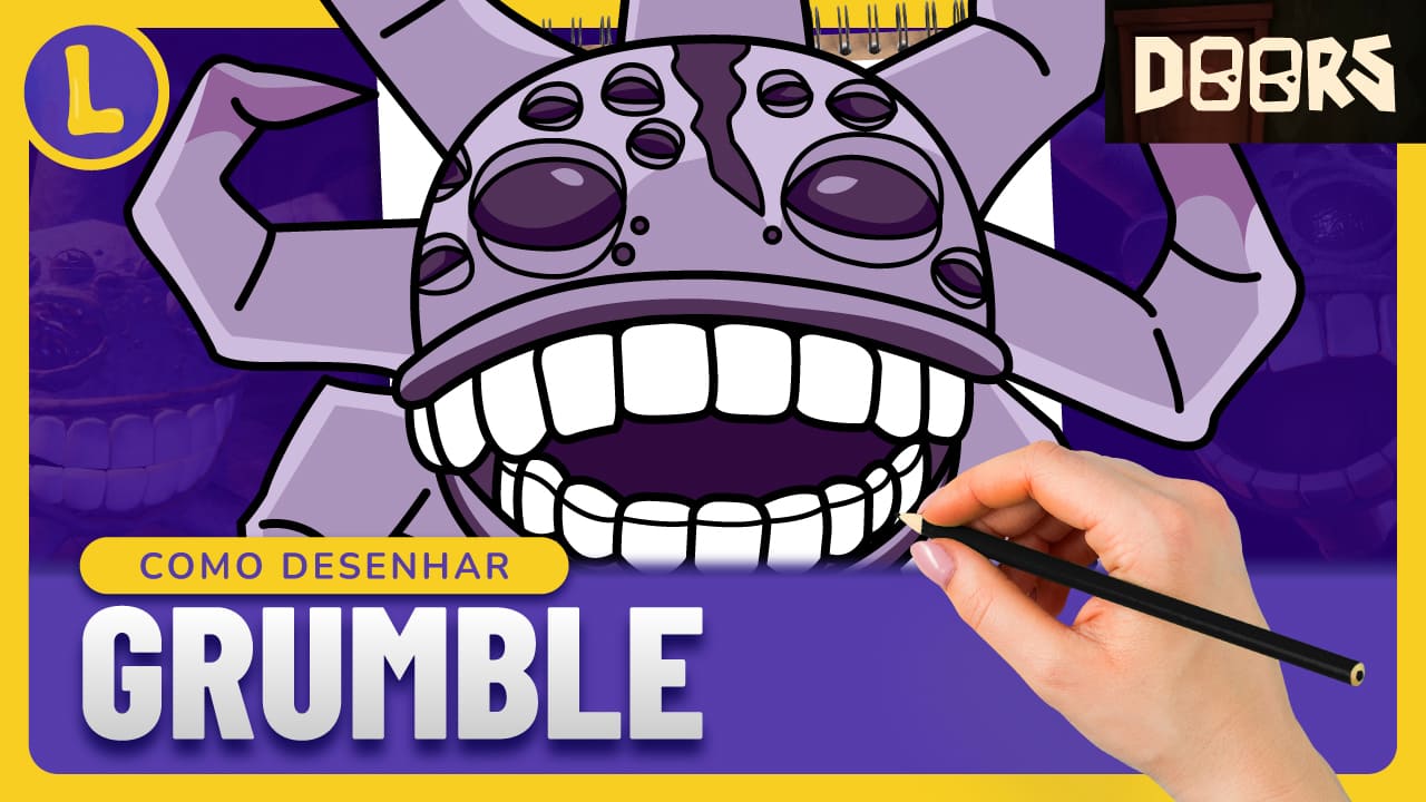 Como DESENHAR o GRUMBLE do DOORS ROBLOX (PASSO A PASSO)