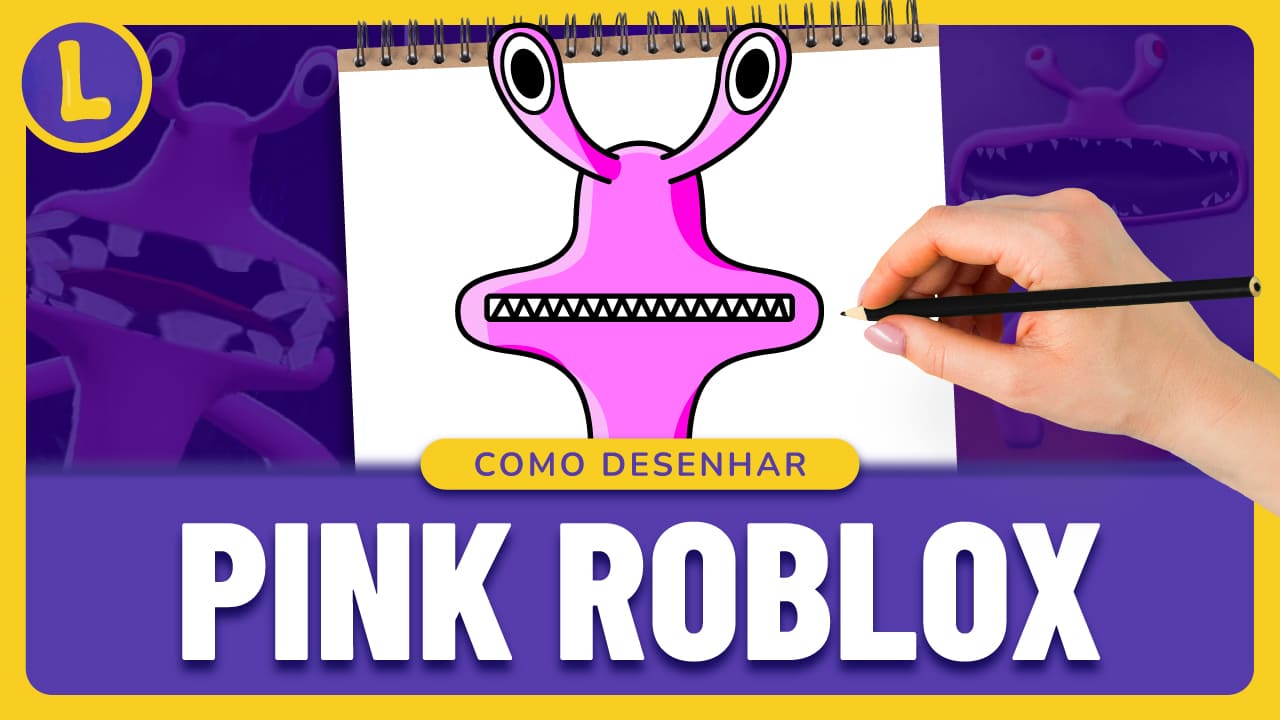 Como DESENHAR o PINK do RAINBOW FRIENDS (ROBLOX)