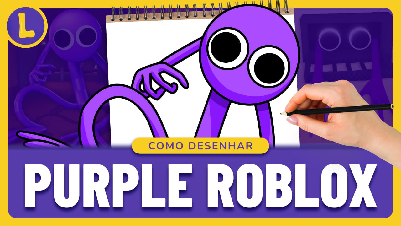 Como DESENHAR o PURPLE do RAINBOW FRIENDS (ROBLOX)