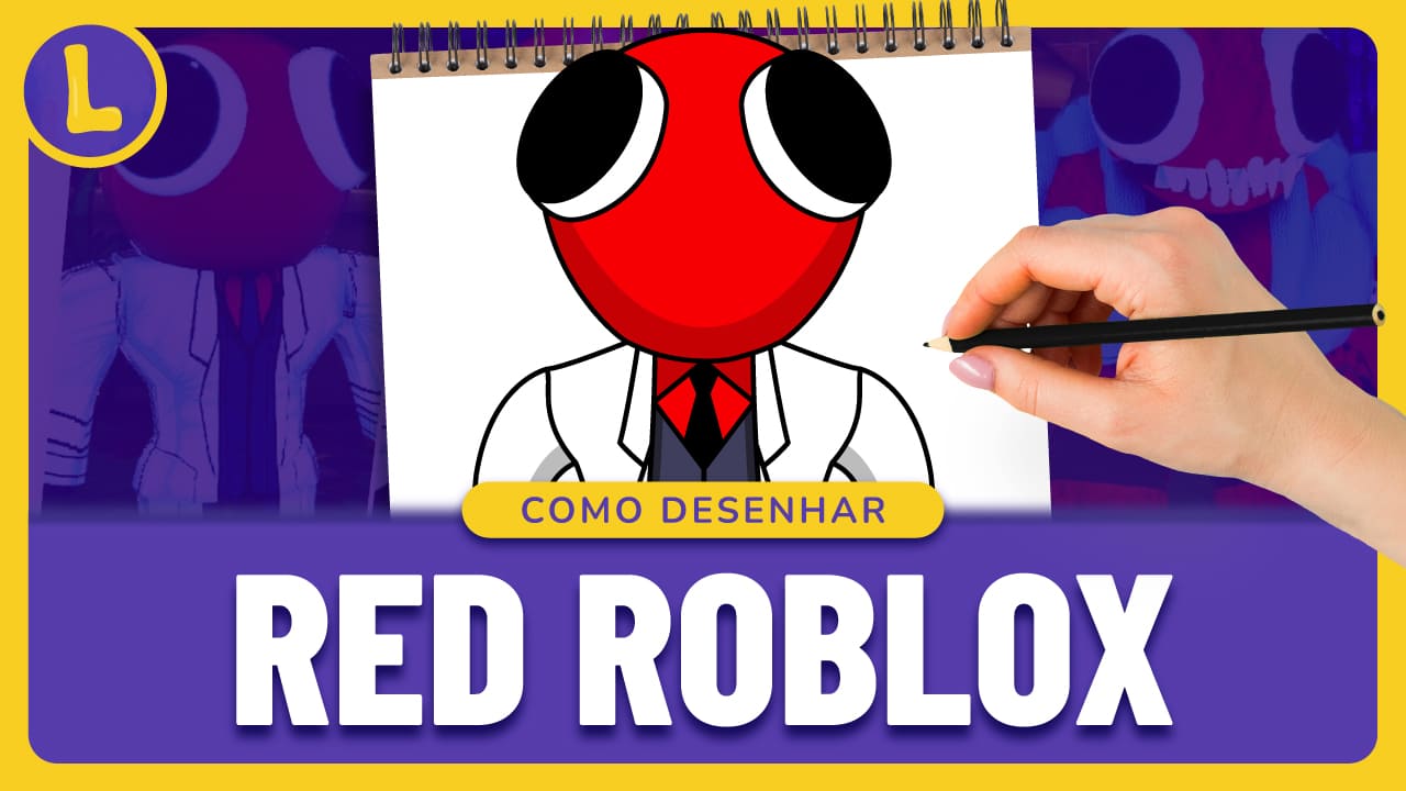 Como DESENHAR o RED do RAINBOW FRIENDS (ROBLOX)