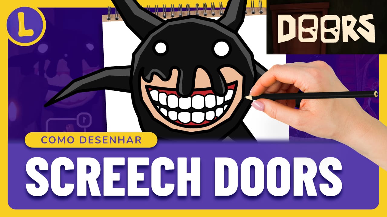 Como DESENHAR o SCREECH do DOORS (ROBLOX)